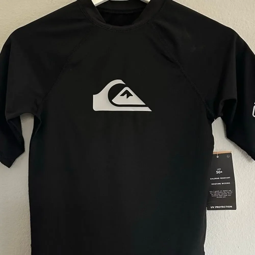 Quiksilver Black Short Sleeve Rash Guard size L/14